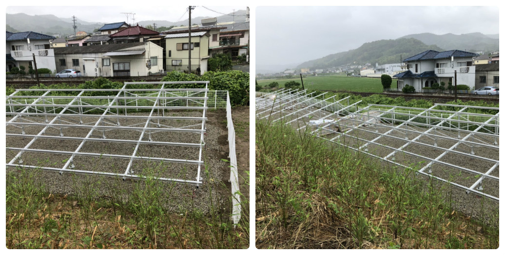 太陽光（細江町中川発電所）架台設置
